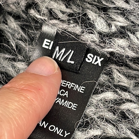 NWT Eleven Six Tess Alpaca Sweater Chunky Knit Salt Pepper Black White Sz M L - Picture 13 of 14